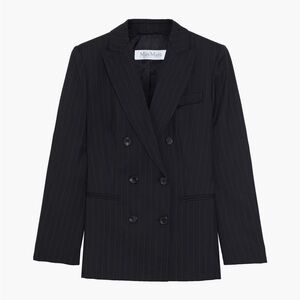 MAX MARA Zinco double-breasted pinstriped wool-twill blazer